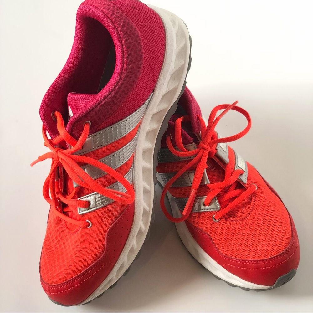 Adidas pink and orange tennis shoes